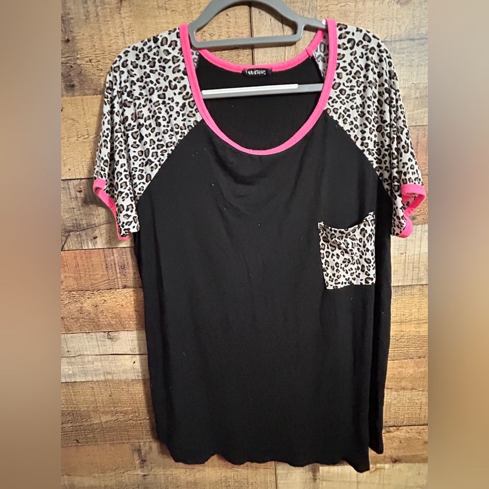 Chaser Black Tee with Pink Accents